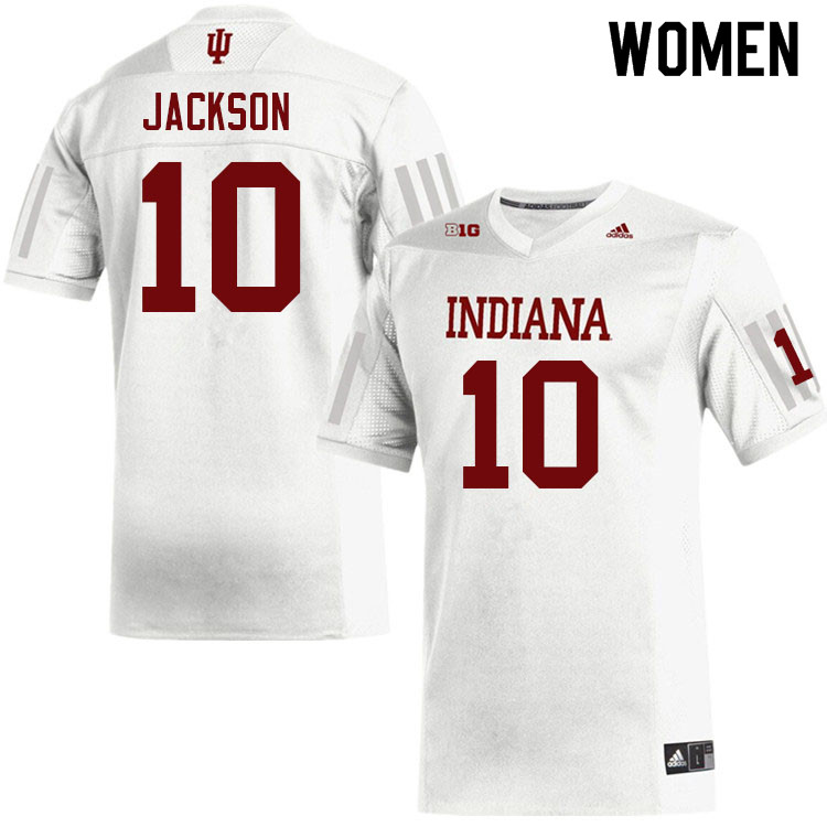 Women #10 Myles Jackson Indiana Hoosiers College Football Jerseys Sale-White